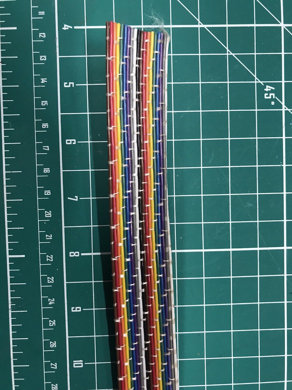Flat Laced Ribbon Cable 19 Conductor Multicolor by the Foot